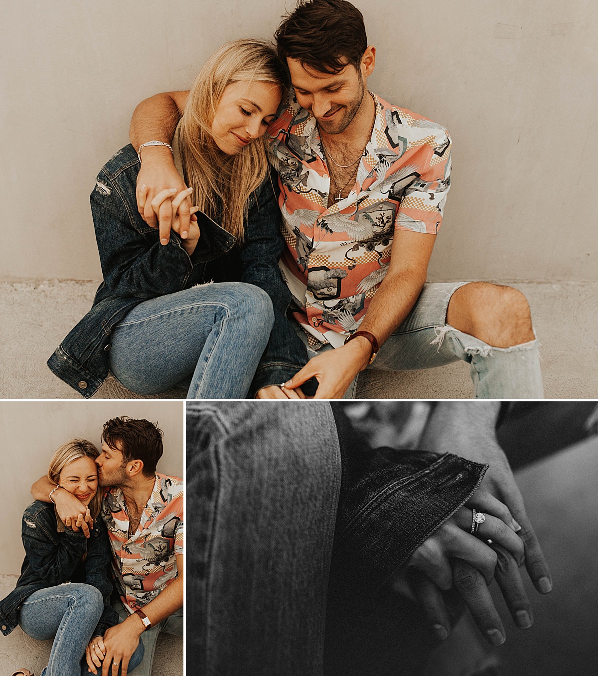 Fun and playful engagement photos in downtown LA.