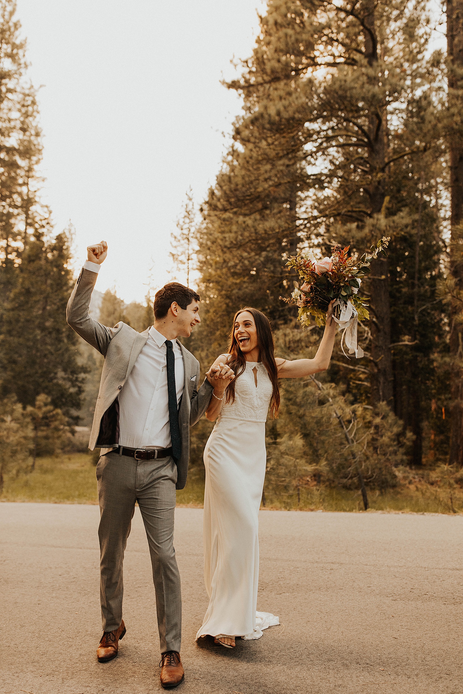 A bride and groom photo at Kings Canyon and Sequoia National Park.
