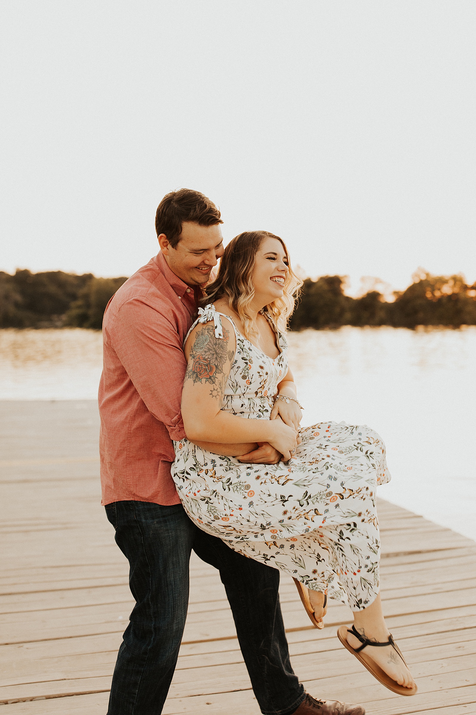 This Boerne engagement session was spent on Main Street and at the lake. 