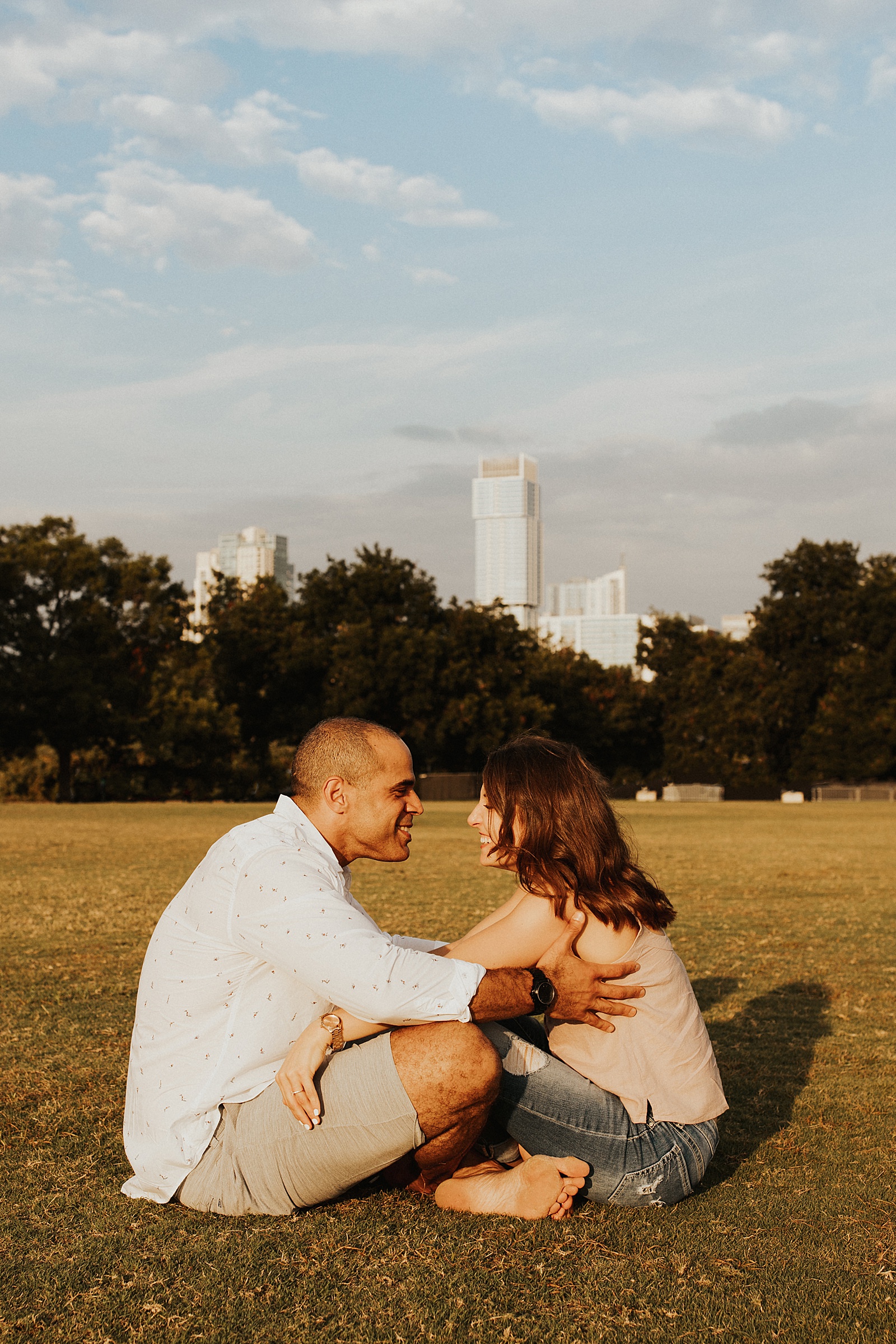 Engagement photos at Zilker Park in Austin TX. 