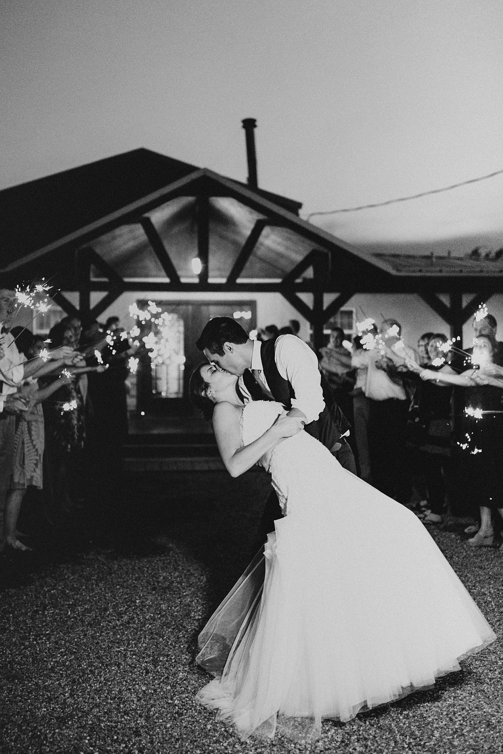 A sparkler exit photo at Country Home Weddings in Canyon, TX. 
