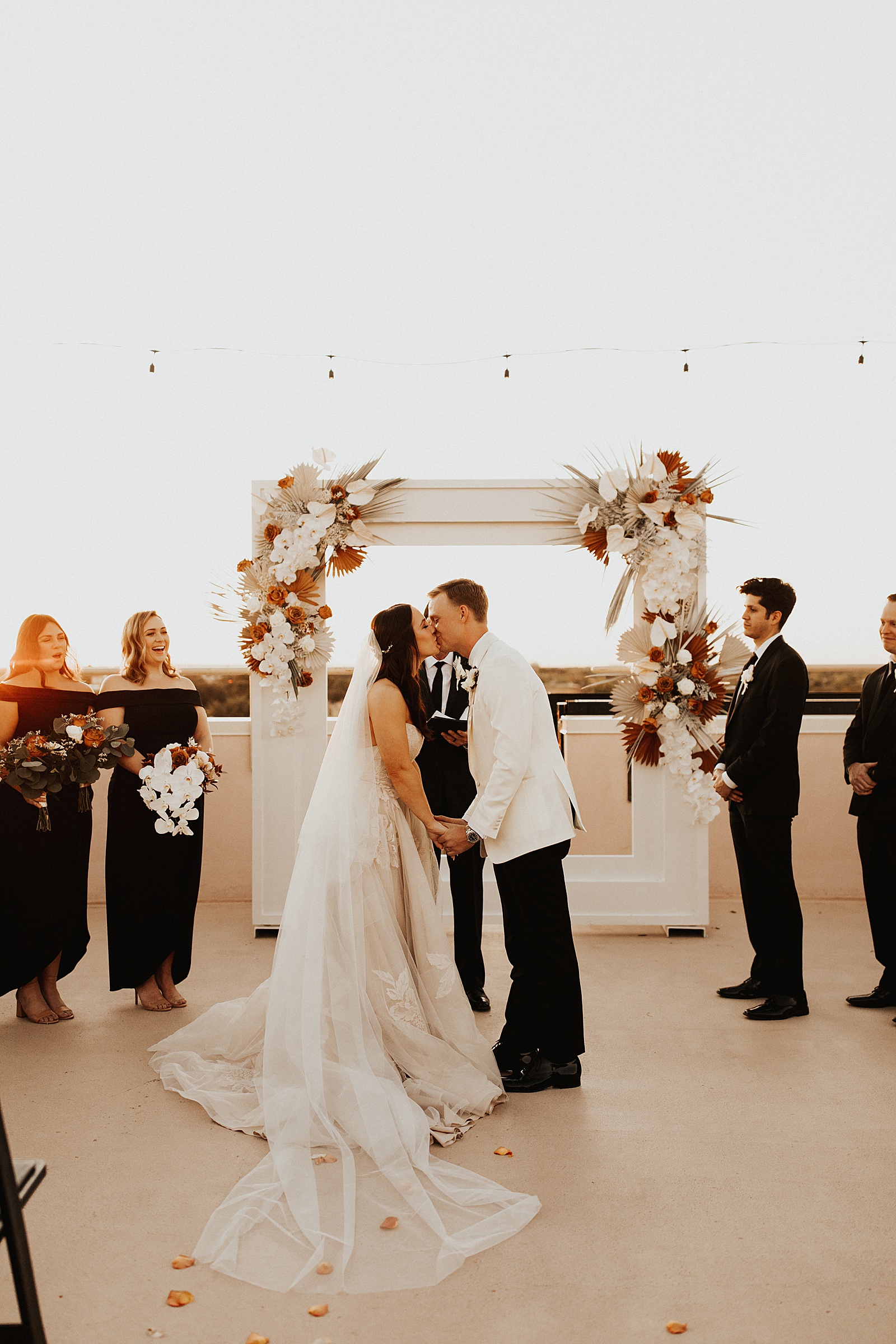 A modern fall wedding at The Grace Museum in Abilene, TX.