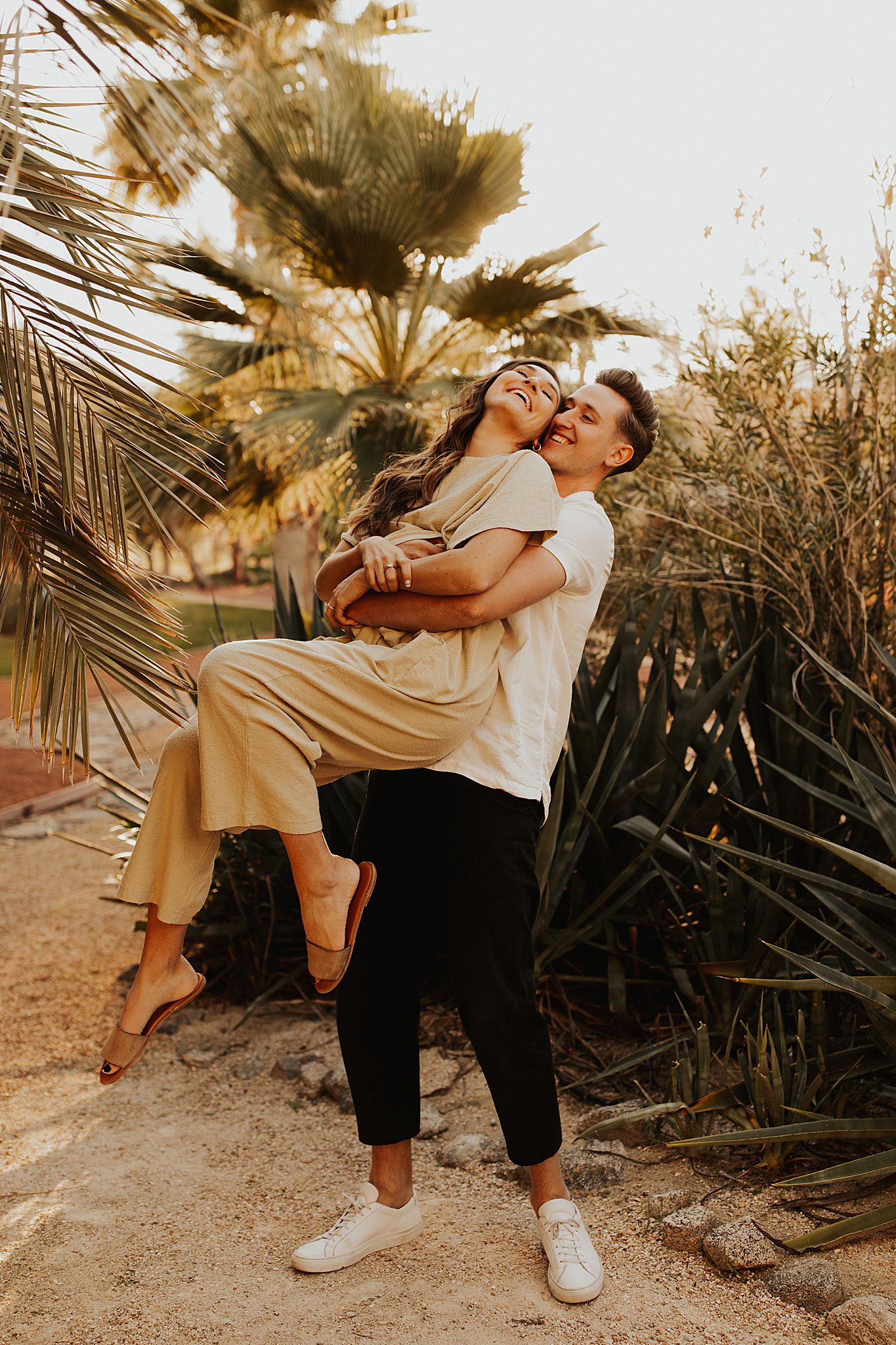 Romantic, boho Palm Springs engagement photos for this sweet couple.