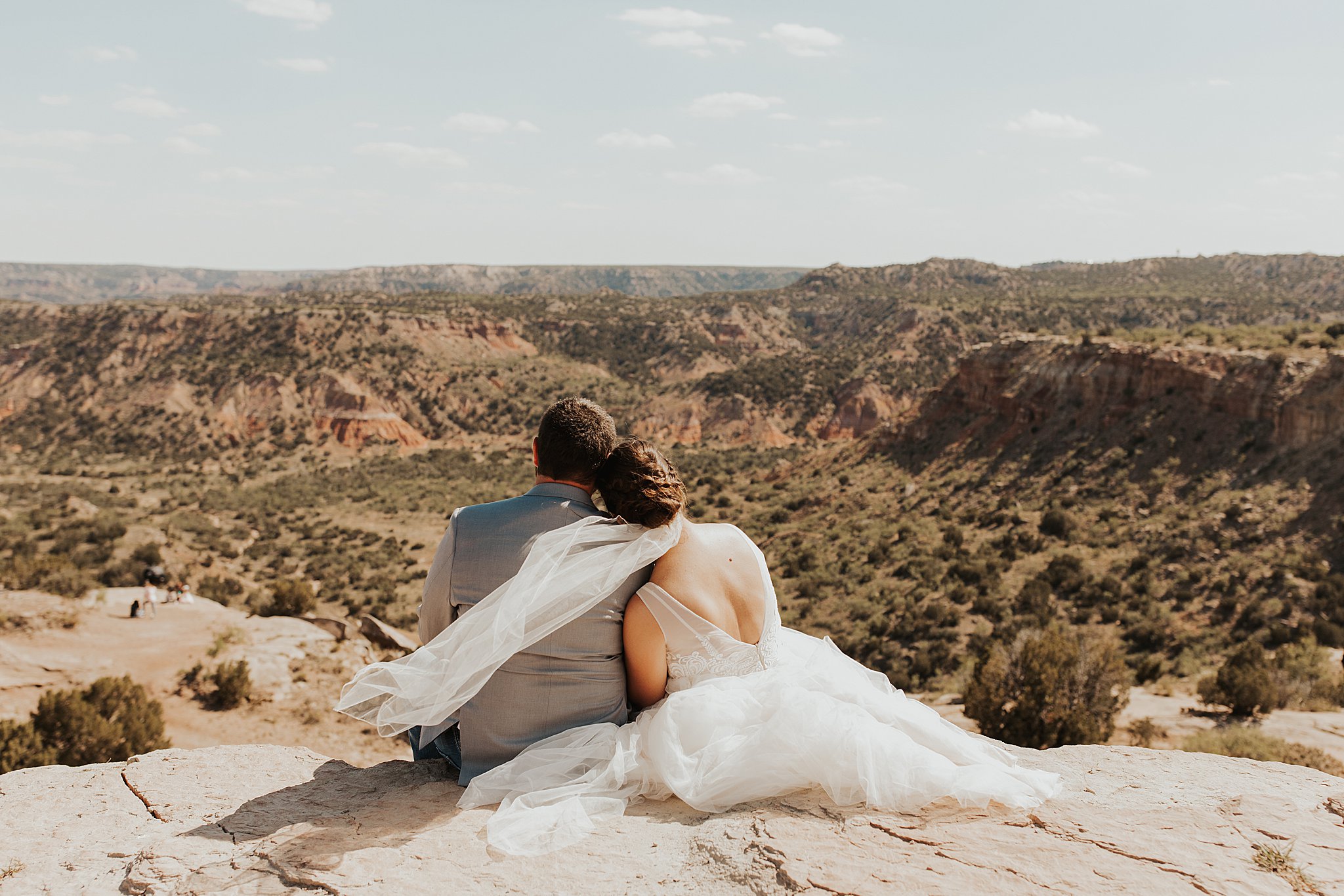 Bride and groom photo at their Palo Duro Canyon wedding. 