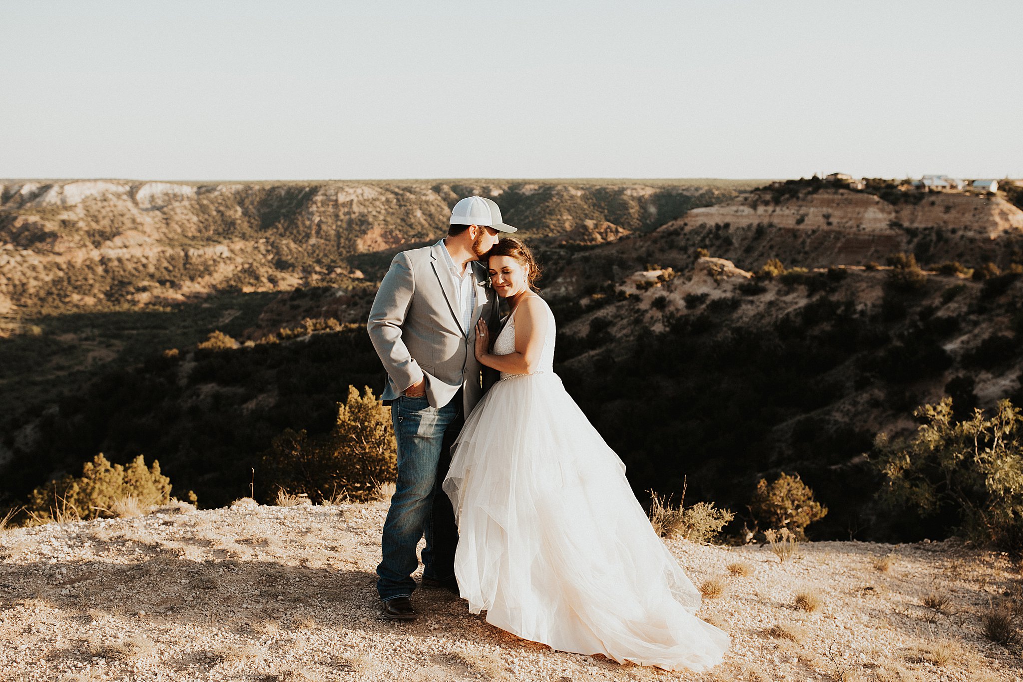 Bride and groom photo at their Palo Duro Canyon wedding. 