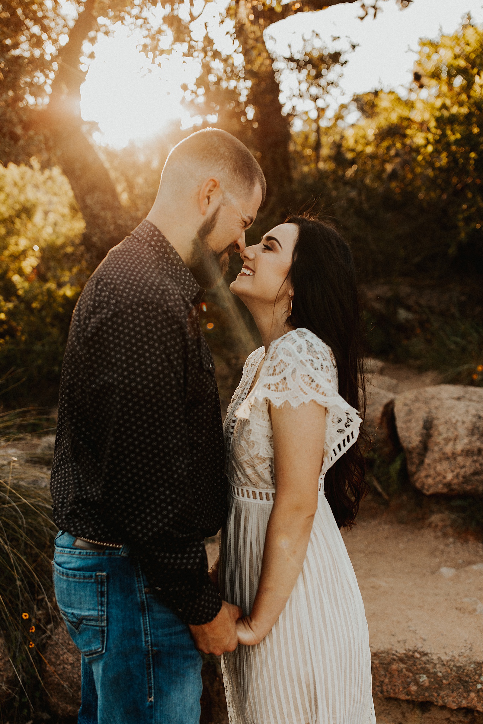 This was such a gorgeous Enchanted Rock engagement session at golden hour! 